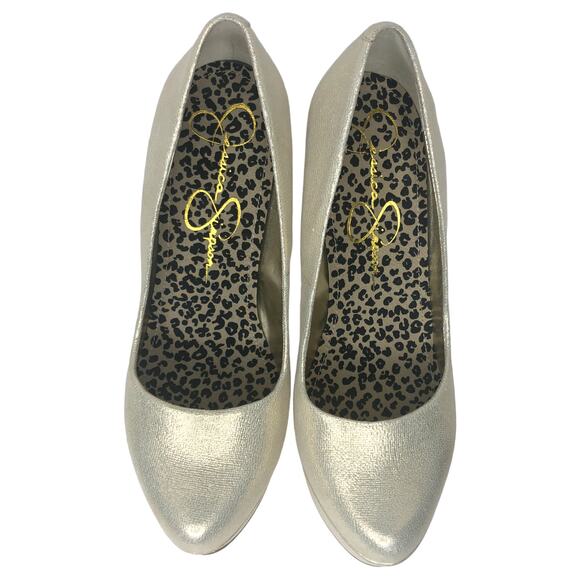 Jessica Simpson Slate/Deco Metallic Waleo Platform Heels - Size 8.5 - Women - Picture 10 of 13